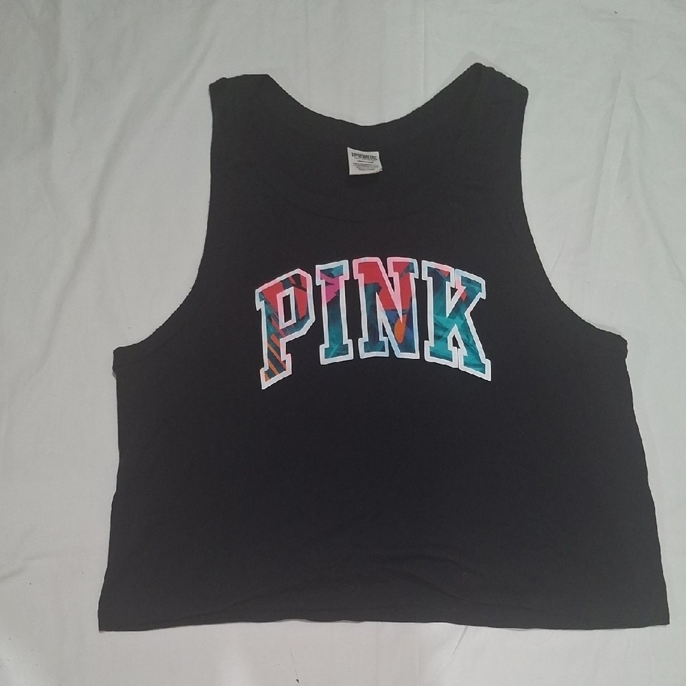 PINK Victoria's Secret Black Tee Size L - Picture 3 of 7